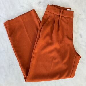 Nine West Wide Leg High Waist Burnt Orange Pants / 4P / RN 73277